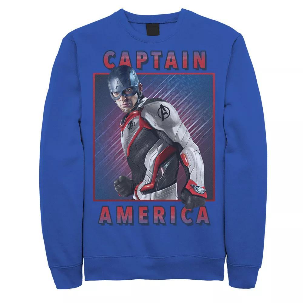 Men's Marvel Avengers Endgame Captain America Solo Graphic Fleece Pullover, Size: Small, Royal Product Image