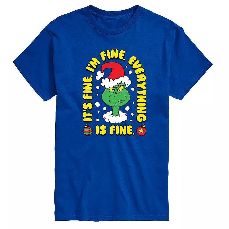 Big & Tall Dr. Seuss The Grinch Everything Is Fine Graphic Tee, Men's,  Product Image