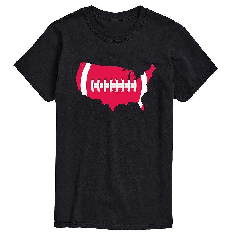Big & Tall USA Shape Football Tee, Men's,  Product Image