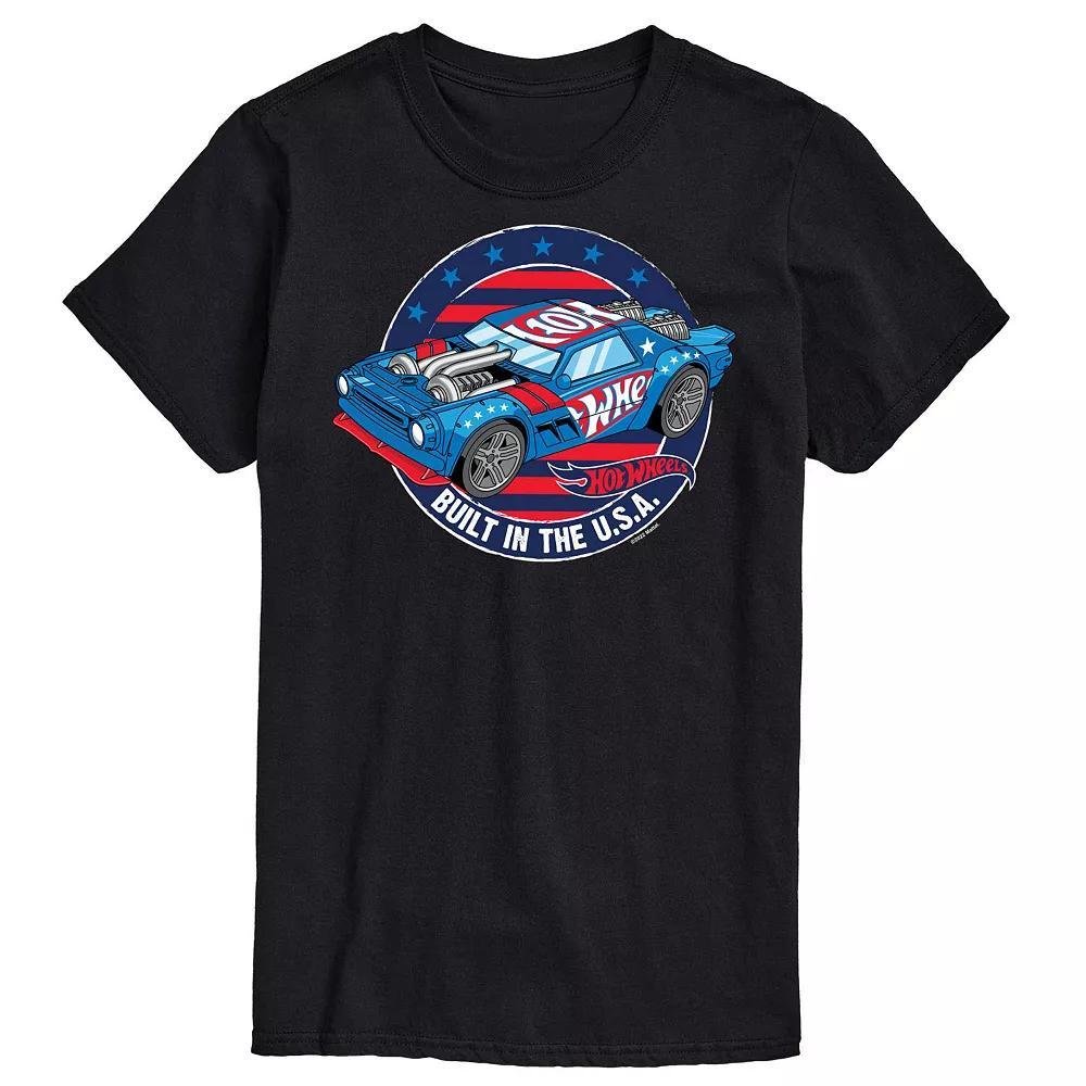 Big & Tall Hot Wheels Built In The USA Graphic Tee, Men's, Size: XXL Tall, Black Product Image