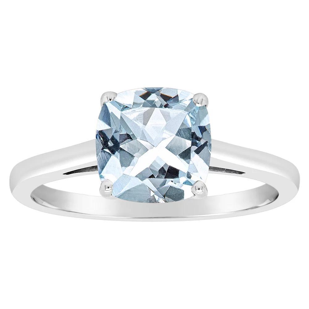 Alyson Layne 14k Gold Cushion Sky Blue Topaz Solitaire Ring, Women's, Size: 7, 14k White Gold Product Image