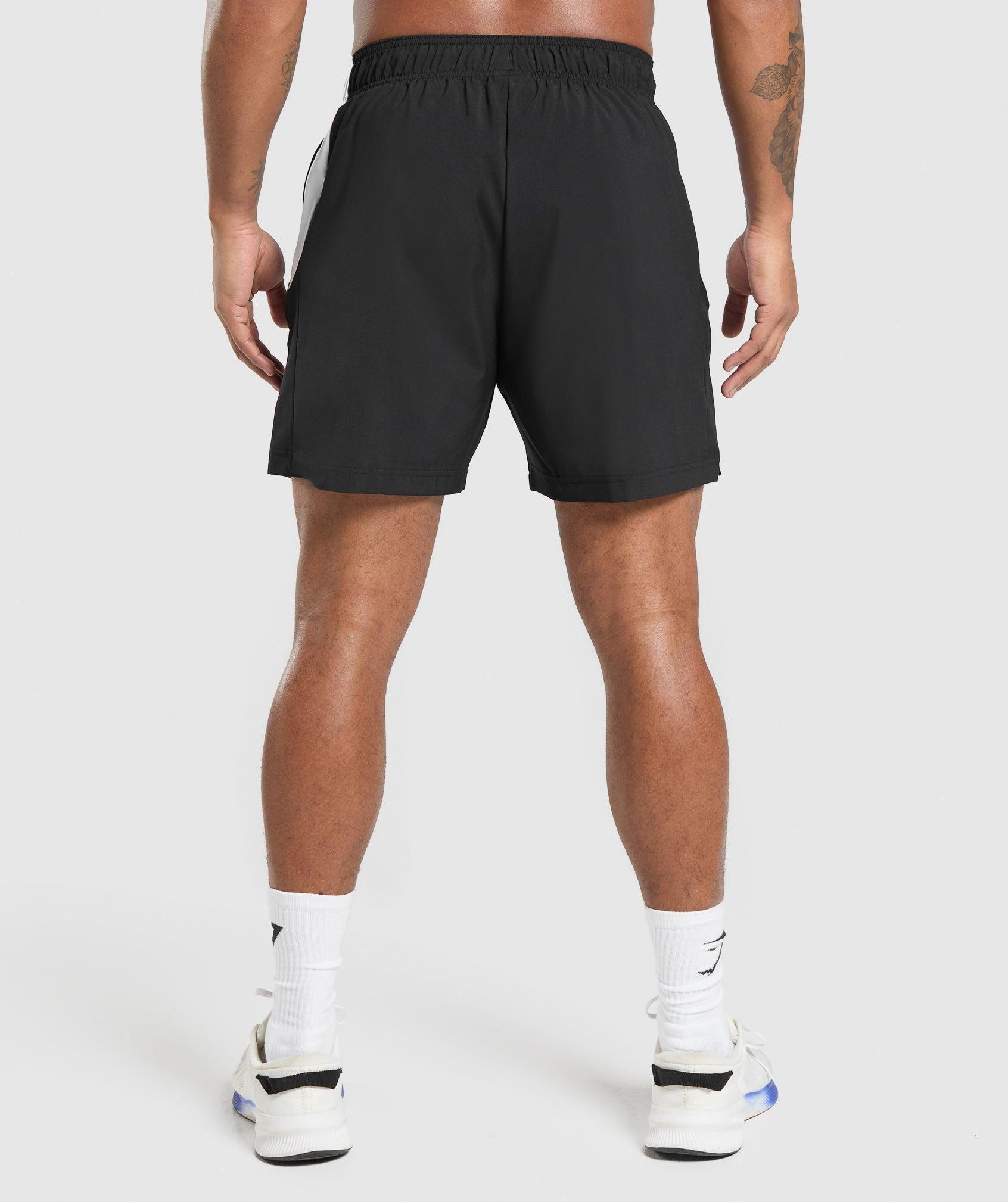 Gymshark Sport Panel 7" Shorts - Black/White Male Product Image