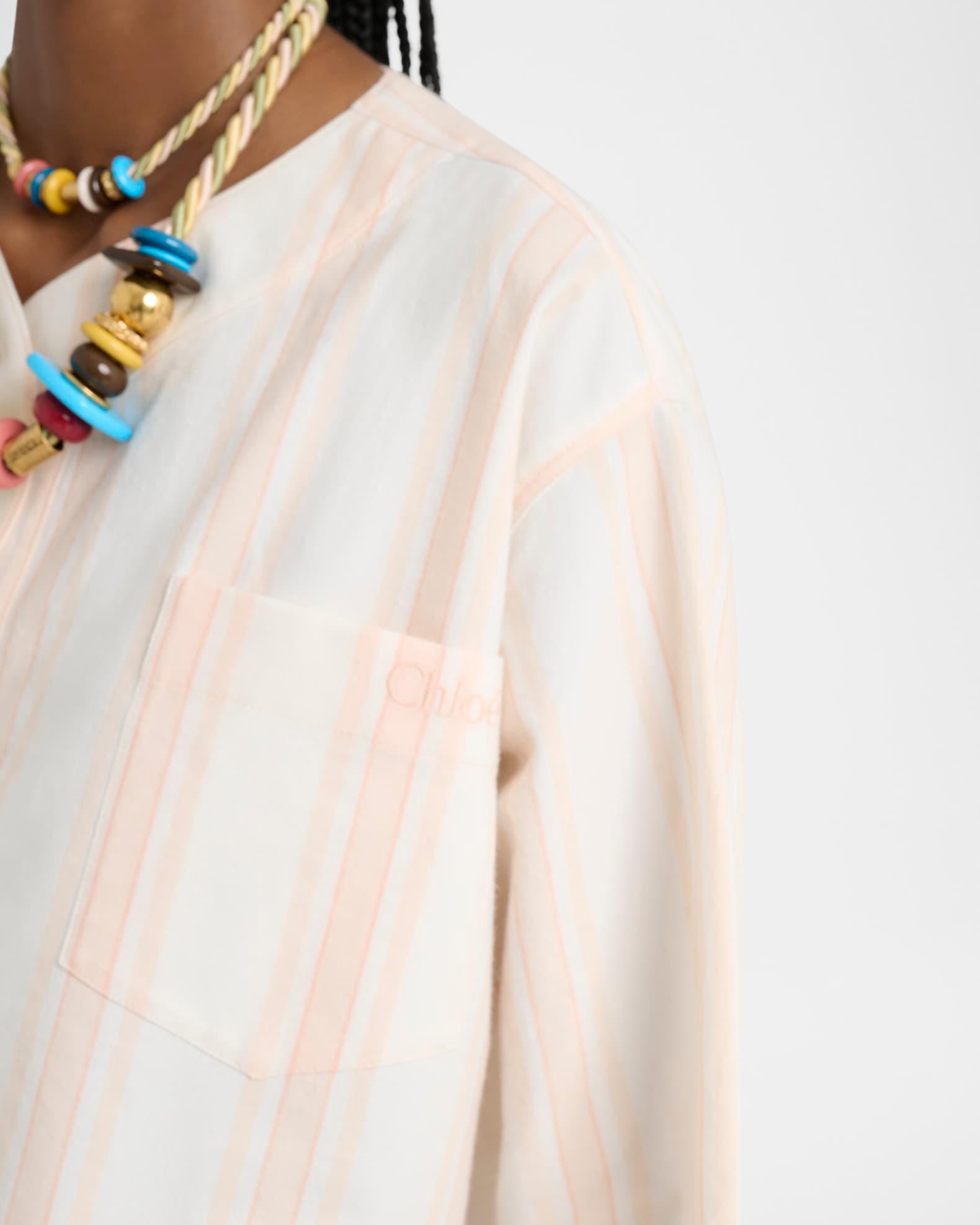 Striped Long-Sleeve Crop Top Product Image