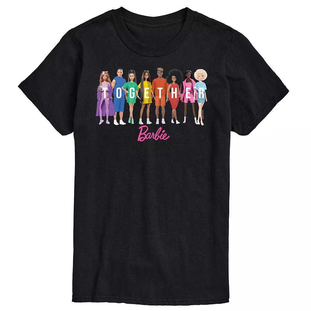 Men's Barbie Together Pride Graphic Tee, Size: Large, Black Product Image