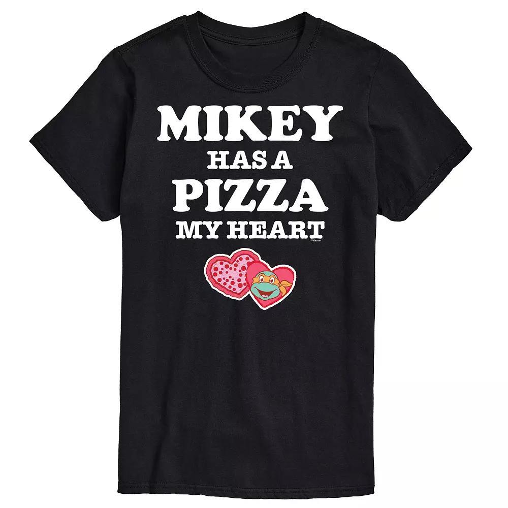 Men's TMNT Pizza My Heart Mikey Tee, Size: Small, Black Product Image