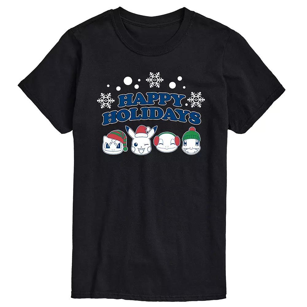 Big & Tall Pokemon Happy Holidays Tee, Men's,  Product Image