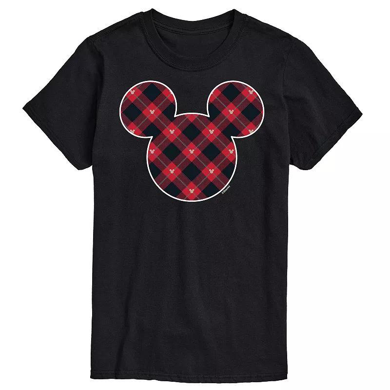 Disney's Big & Tall Mickey Silhouette Plaid Fill Graphic Tee, Men's, Size: 3XB, Black Product Image