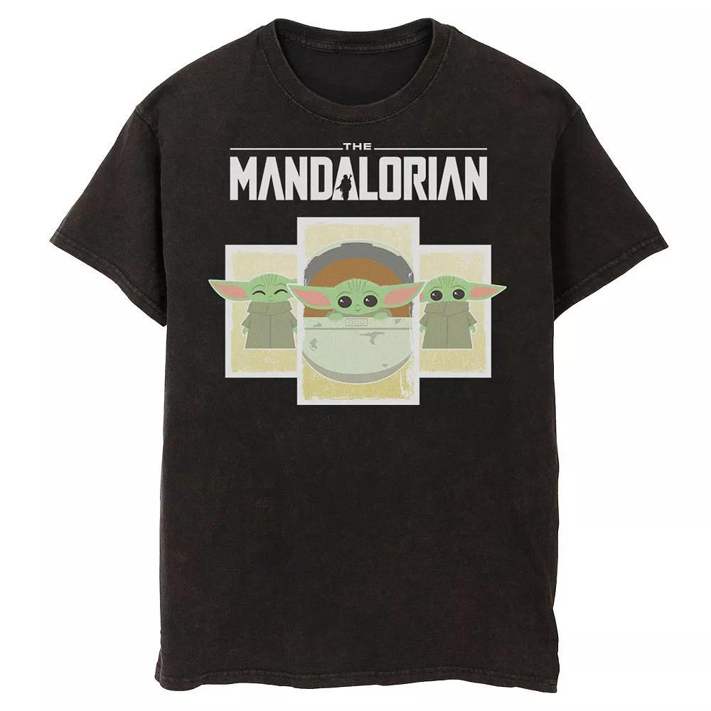 Men's Star Wars The Mandalorian The Child Cartoon Panels Tee, Size: 3XL, Black Product Image