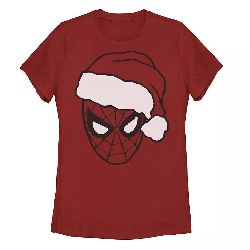 Juniors' Marvel Christmas Spider-Man Santa Big Face Tee, Girl's, Size: XXL, Red Product Image