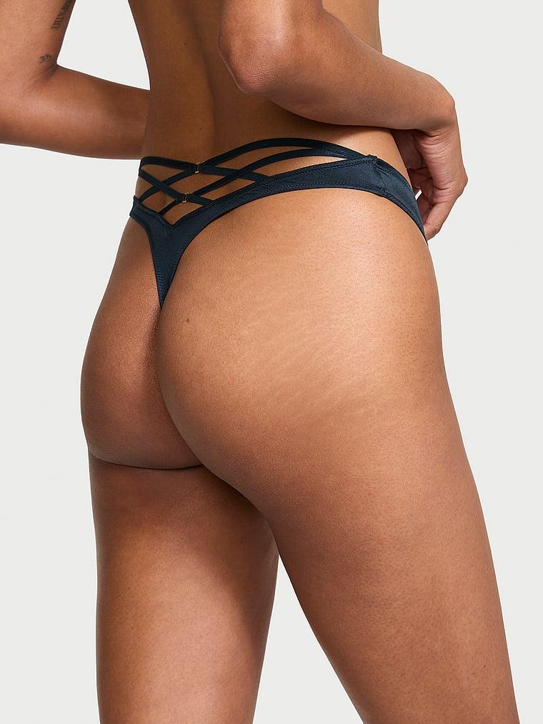 Smooth Strappy-Back High-Leg Thong Panty Product Image