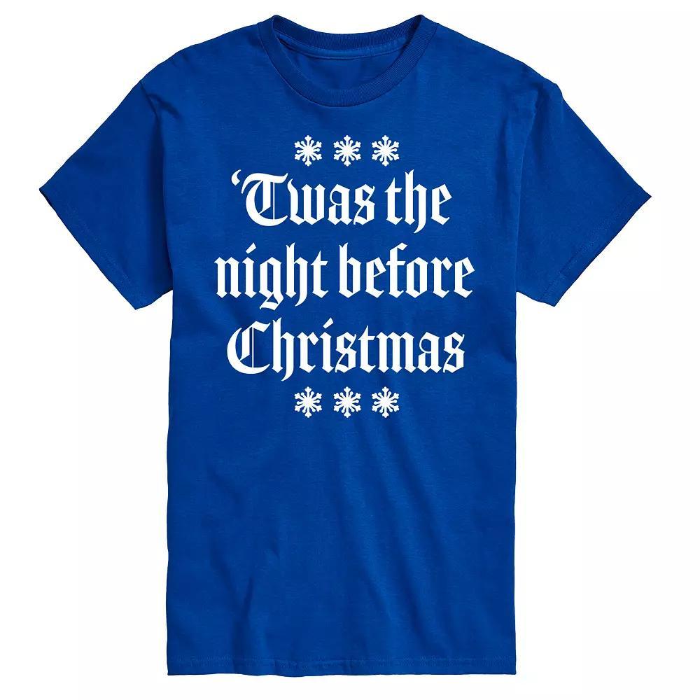 Men's Twas The Night Before Christmas Graphic Tee, Size: Medium, Blue Product Image