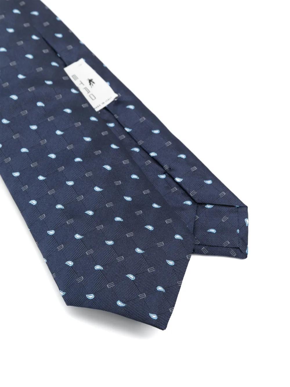 ETRO Paisley Silk Tie In Blue Product Image