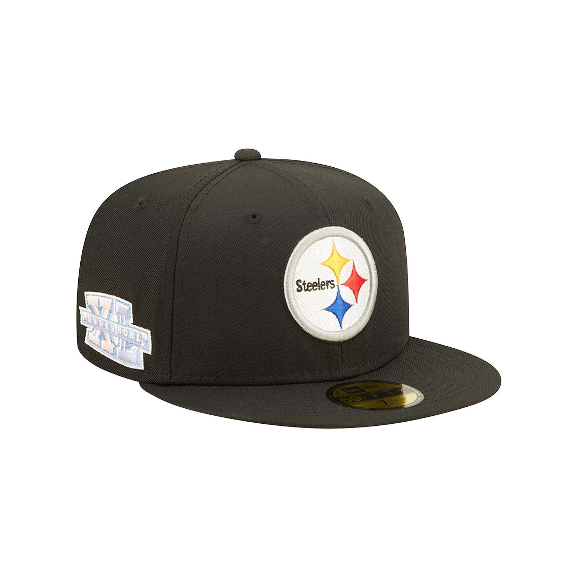 Mens New Era Pittsburgh Steelers Super Bowl XL Pink Pop Sweat 59FIFTY Fitted Hat Product Image
