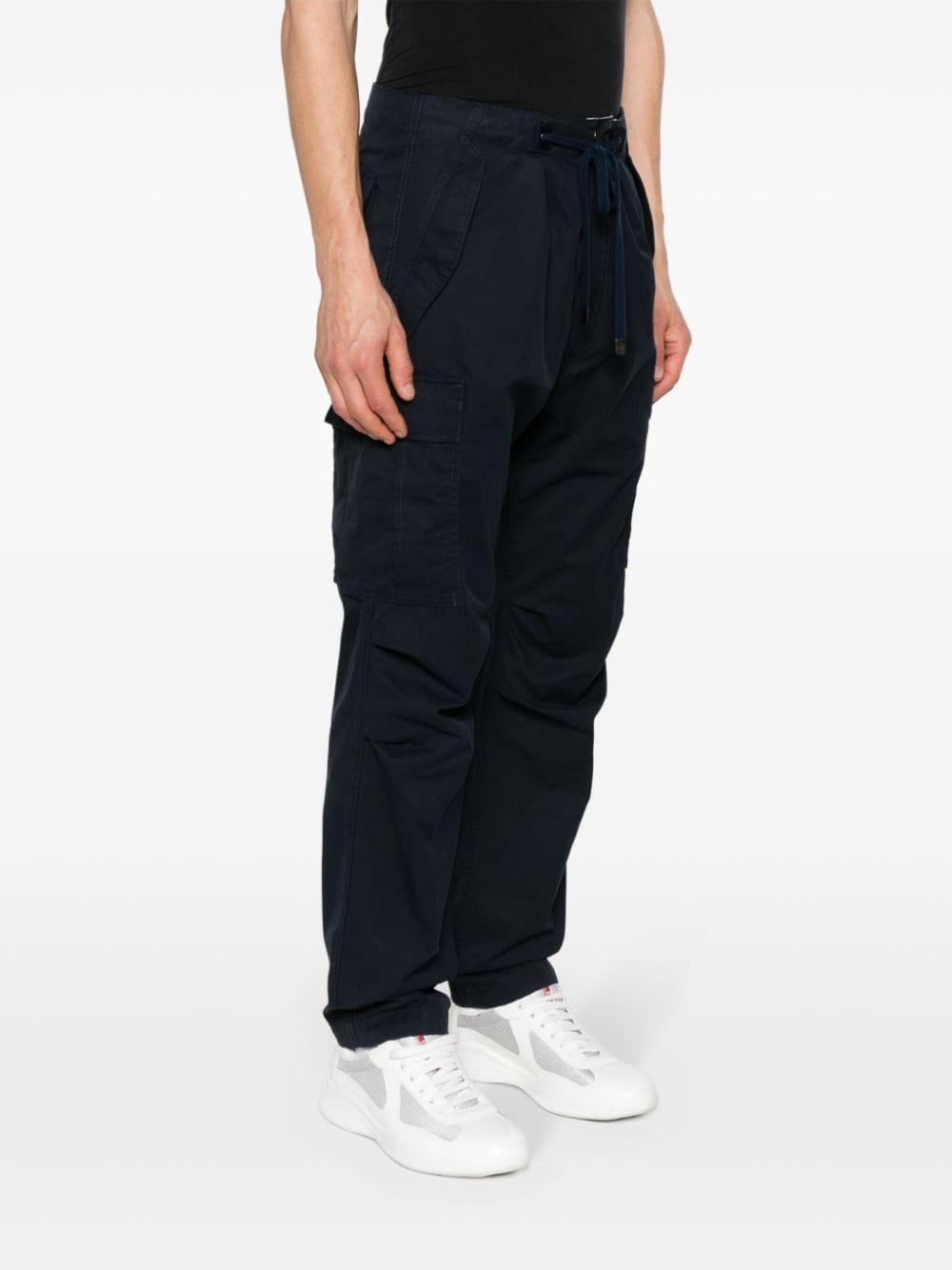 Straight-leg Cargo Trousers In Blue Product Image