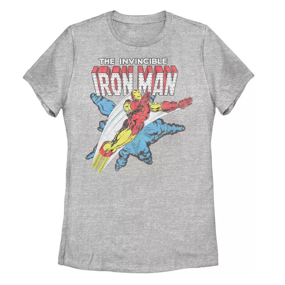 Juniors' Marvel Iron Man Retro Blast-Off Tee, Girl's, Size: Large, Athletic Grey Product Image