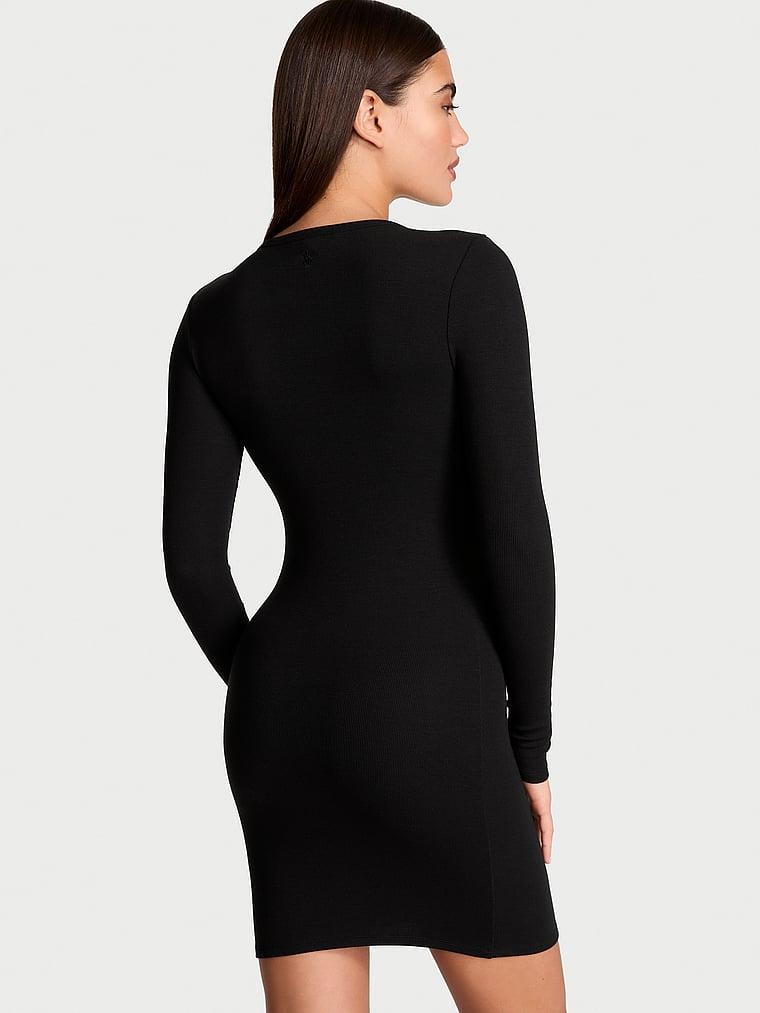 Luxe Ribbed Modal Long-Sleeve Mini Slip Product Image