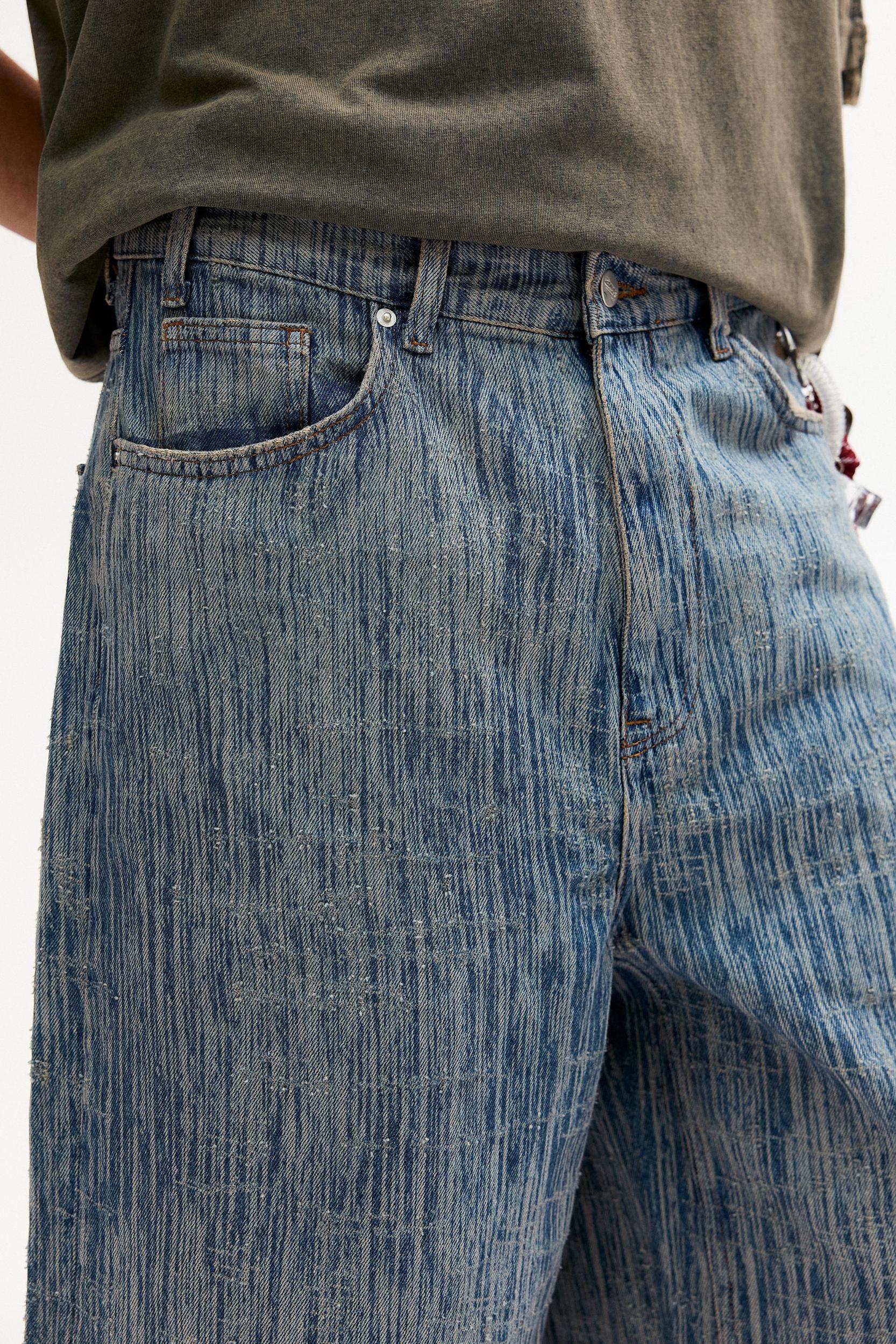 Flecked denim skater Bermuda shorts Product Image