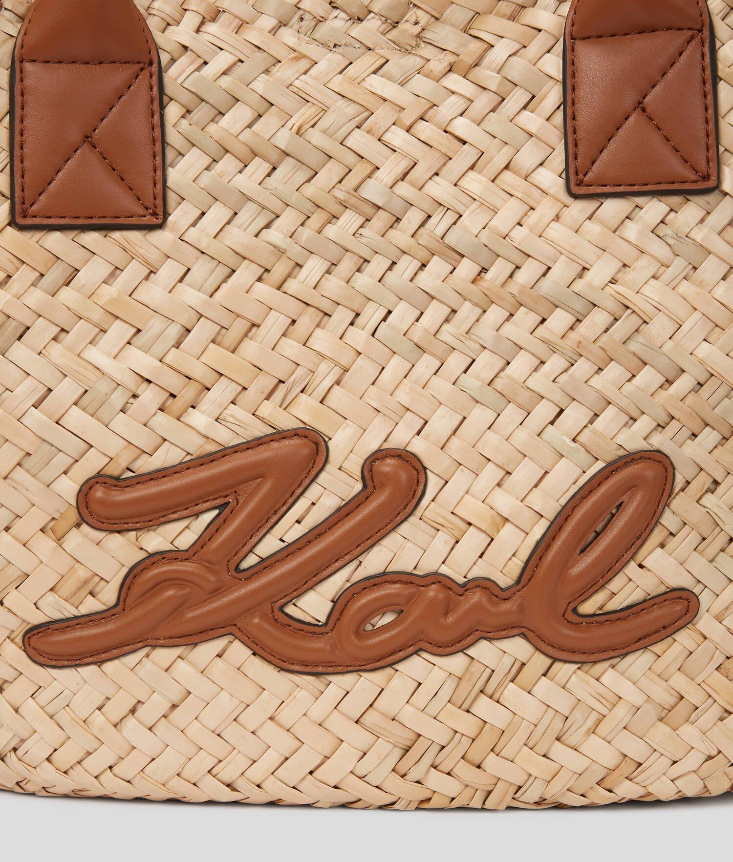 K/SIGNATURE MEDIUM RAFFIA TOTE BAG Product Image