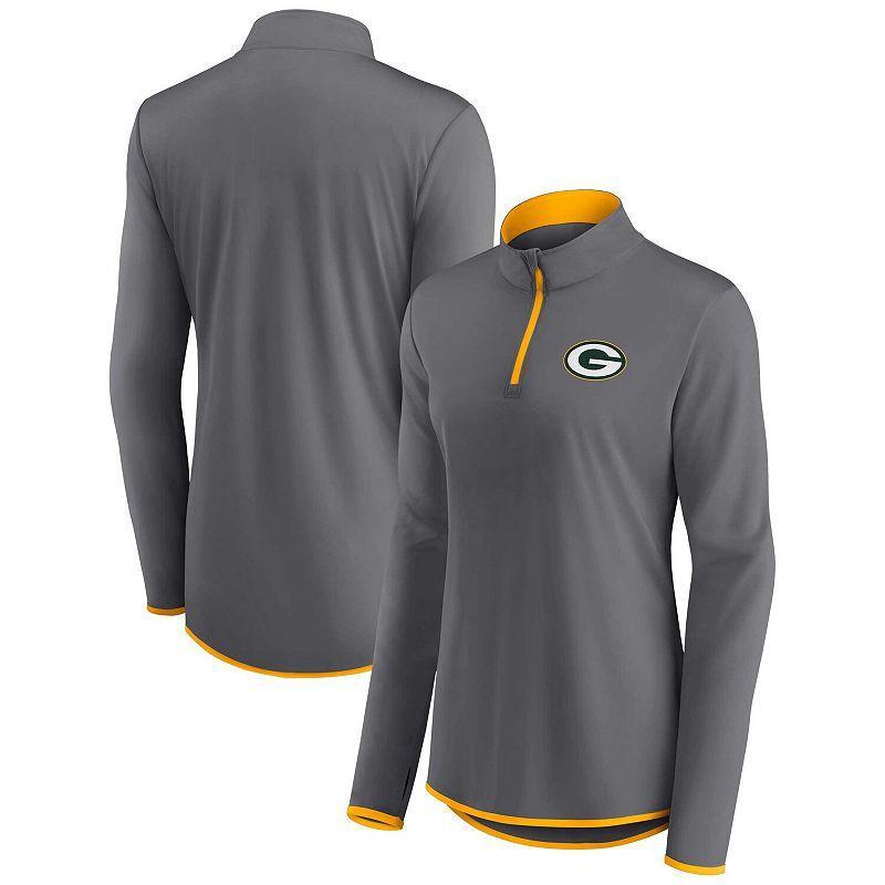 Womens Fanatics Gray Los Angeles Chargers Corner Long Sleeve 1/4 Zip Top Product Image