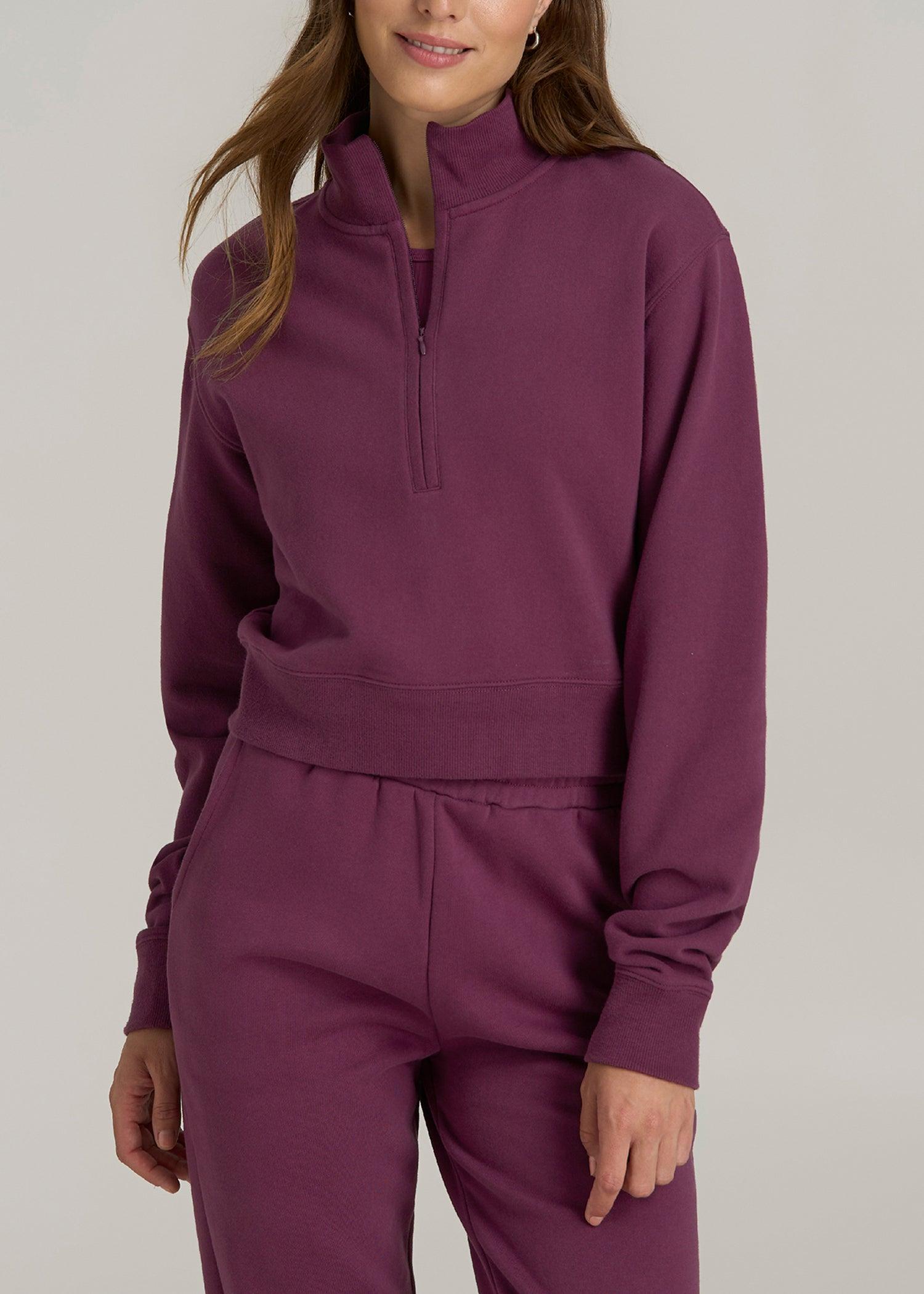 Wearever 2.0 Fleece Half-Zip Cropped Sweatshirt for Tall Women in Purple Gumdrop Product Image