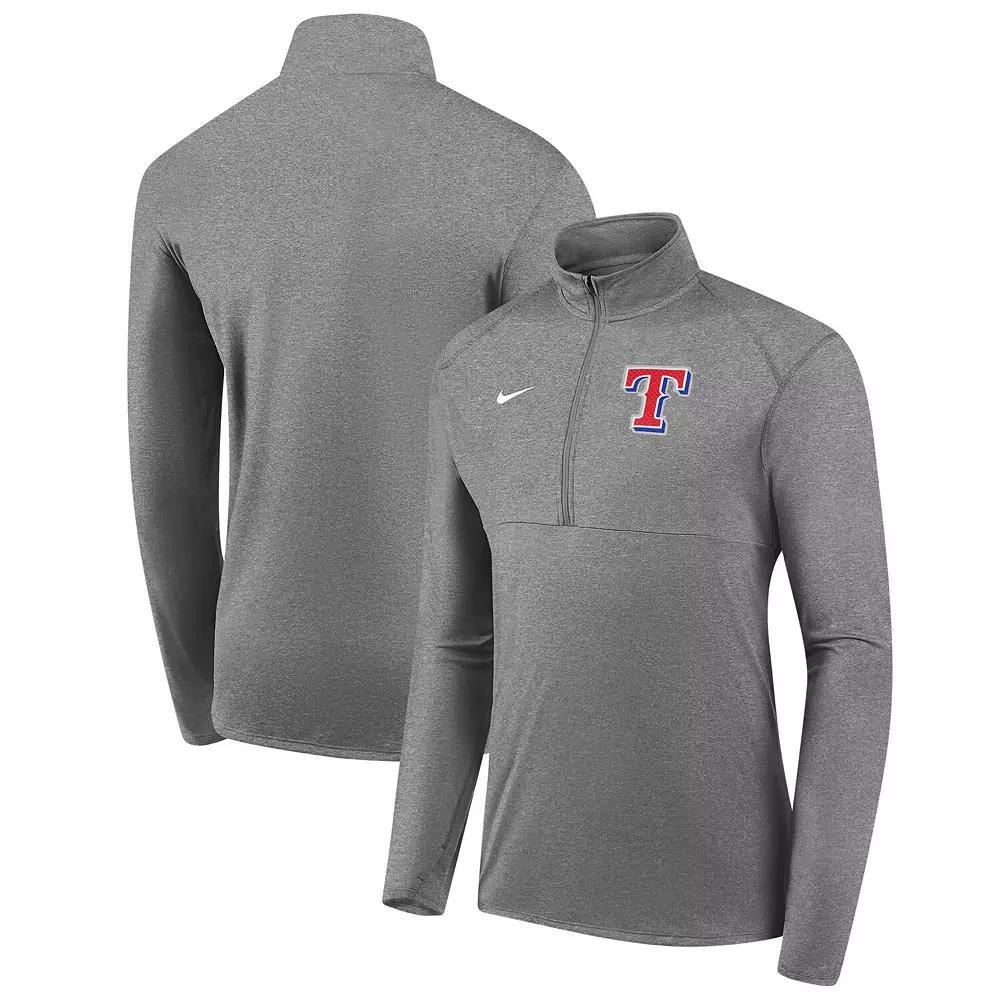 Men's Nike Gray Texas Rangers Team Logo Element Performance Half-Zip Pullover Jacket,  Product Image
