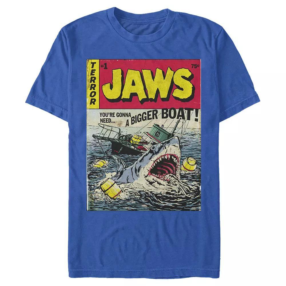 Men's Jaws Comic Book Cover Graphic Tee, Size: Small, Royal Product Image