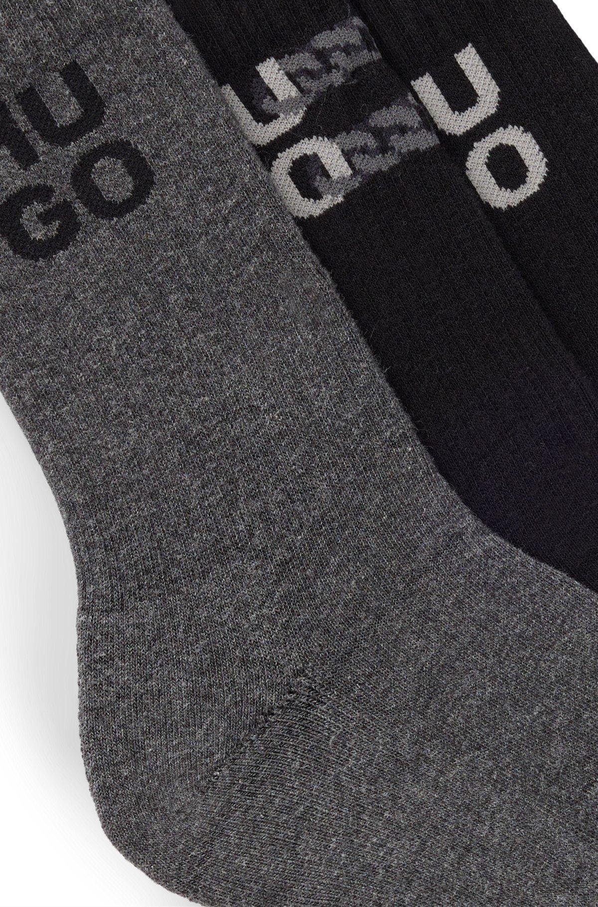 Three-pack of short-length socks with stacked logos Product Image