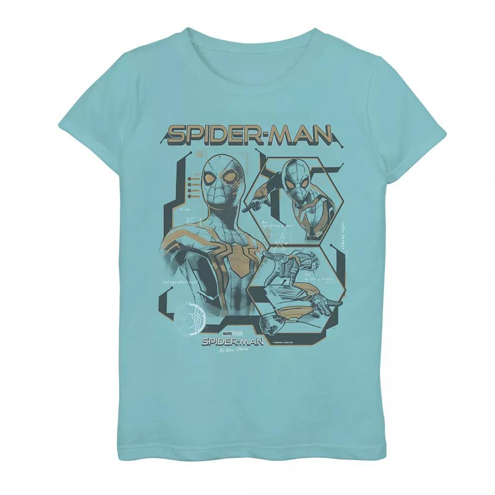 Girls 7-16 Marvel Spider-Man No Way Home Tony's Gift Graphic Tee, Girl's, Size: XL, Tahiti Blue Product Image