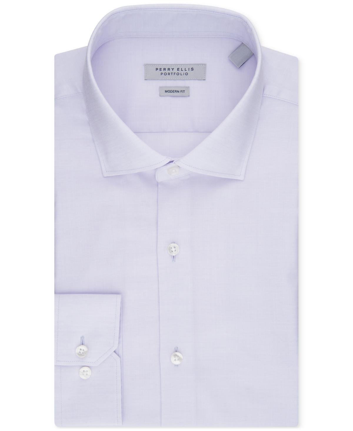 Perry Ellis Mens Modern-Fit Lux Twill Solid Dress Shirt Product Image