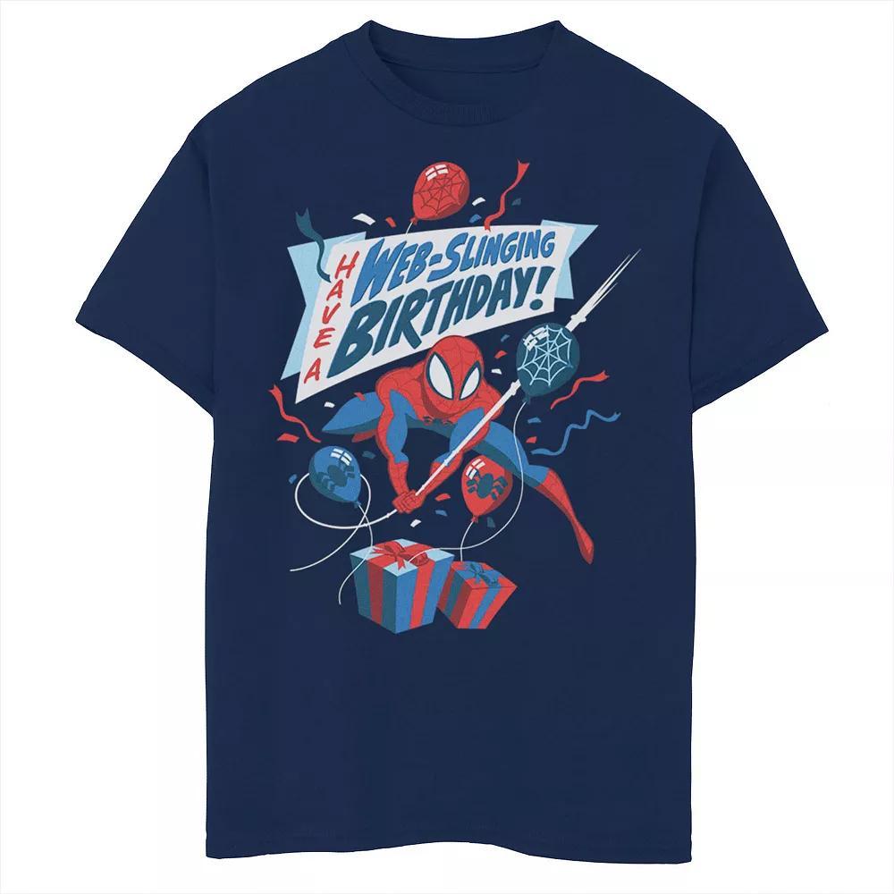 Boys Marvel Spider-Man Have a Web-Slinging Birthday Husky Graphic Tee, Boy's,  Product Image
