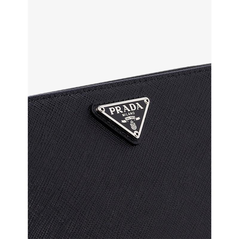 PRADA Womens Black Brand-plaque Large Leather Wallet Product Image