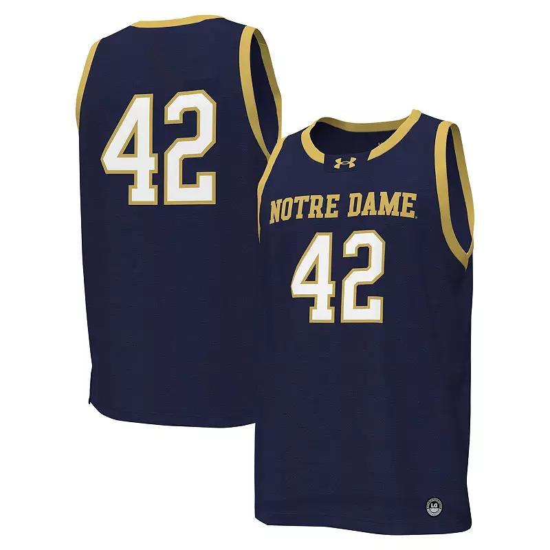 Men's Under Armour #42 Navy Notre Dame Fighting Irish Replica Basketball Jersey, Size: Large, Blue Product Image