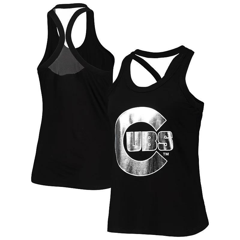 Womens The Wild Collective Chicago Cubs Tonal Athleisure Racerback Tank Top Product Image