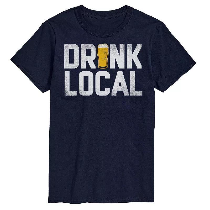 Big & Tall "Drink Local" Graphic Tee, Men's, Size: Large Tall, Blue Product Image