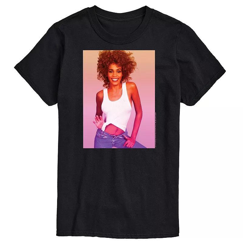 Men's Whitney Houston Photo Tee, Size: XL, Black Product Image