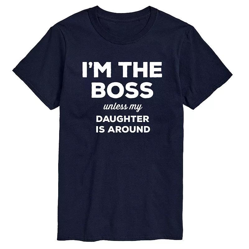 Big & Tall "I'm the Boss Unless Daughter is Around" Graphic Tee, Men's, Size: 6XB, Blue Product Image