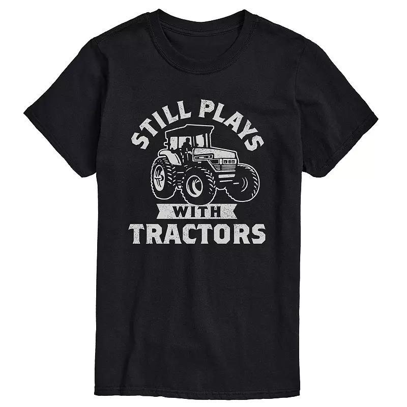 Men's Still Plays with Tractors Graphic Tee, Size: XS, Black Product Image