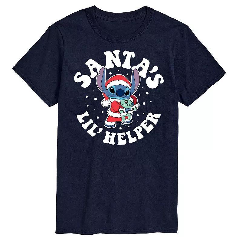 Disney's Lilo & Stitch Big & Tall Santas Lil Helper Graphic Tee, Men's, Size: XXL Tall, Blue Product Image