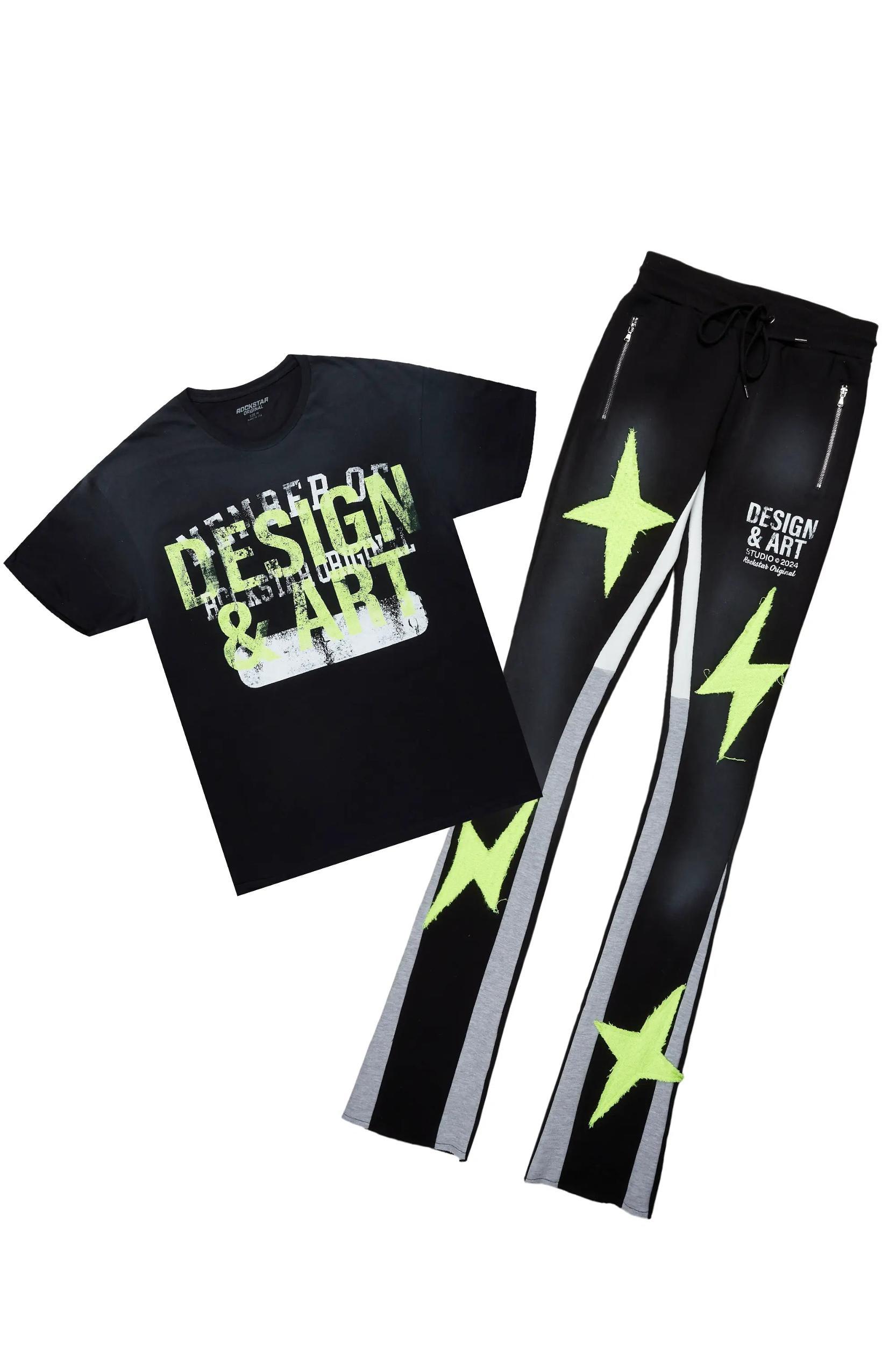 Darko Black T-Shirt/Stacked Flare Track Set Male Product Image