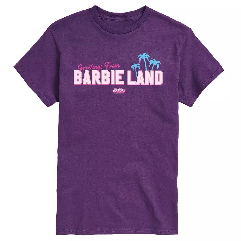 Men's Barbie Movie Greetings From Graphic Tee, Size: Small, Purple Product Image