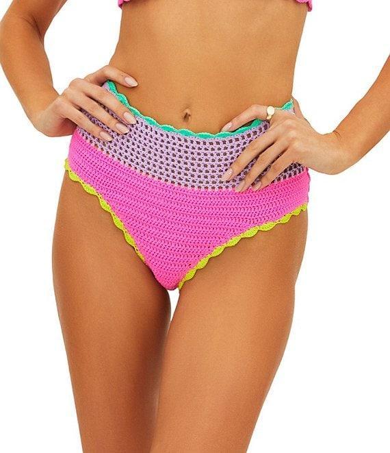 Beach Riot Wyatt Crochet Colorblock High Waisted Swim Bottom Product Image