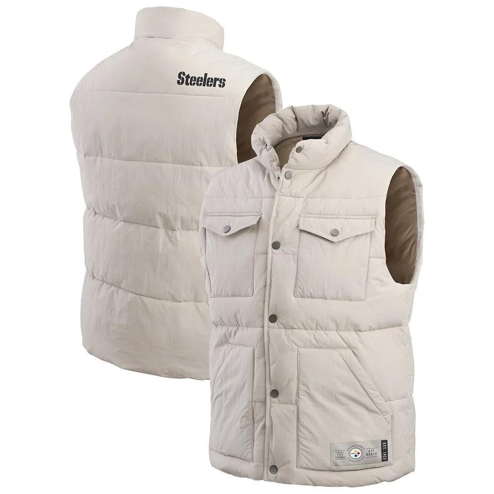 Men's Darius Rucker Collection by Fanatics Cream Green Bay Packers Puffer Full-Snap Vest,  Product Image