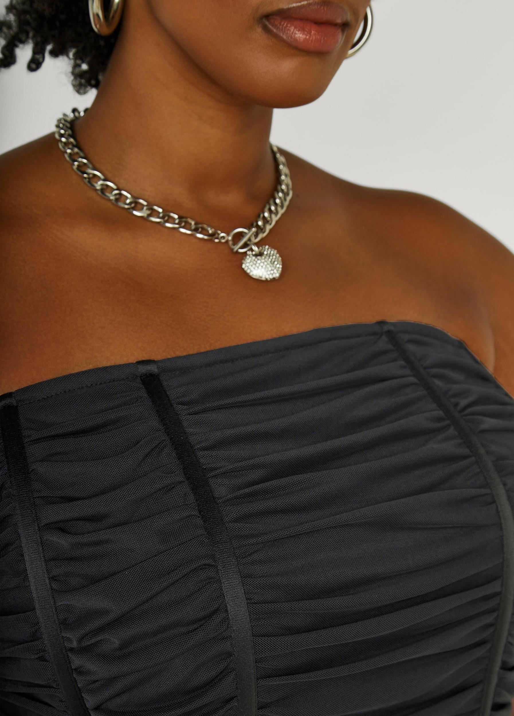 Plus Size Strapless Ruched Mesh Corset Top Ashley Stewart Product Image