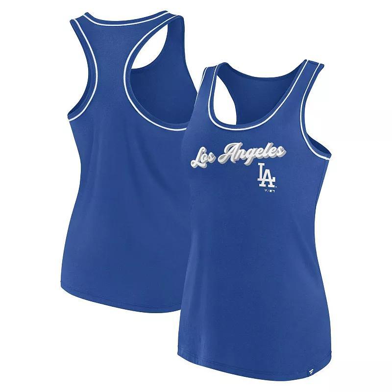 Womens Fanatics Branded Royal Los Angeles Dodgers Wordmark Logo Racerback Tank Top Product Image