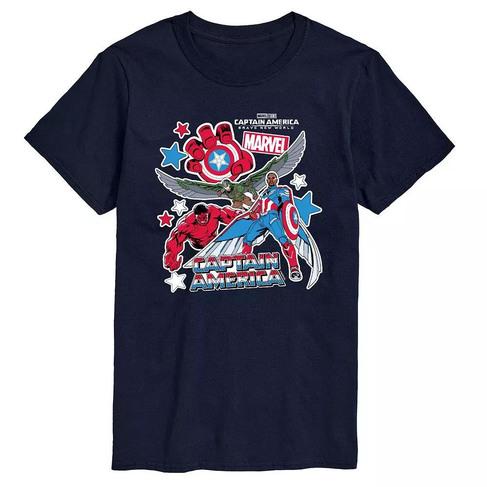 Men's Marvel Captain America Brave New World Stickers Graphic Tee,  Product Image