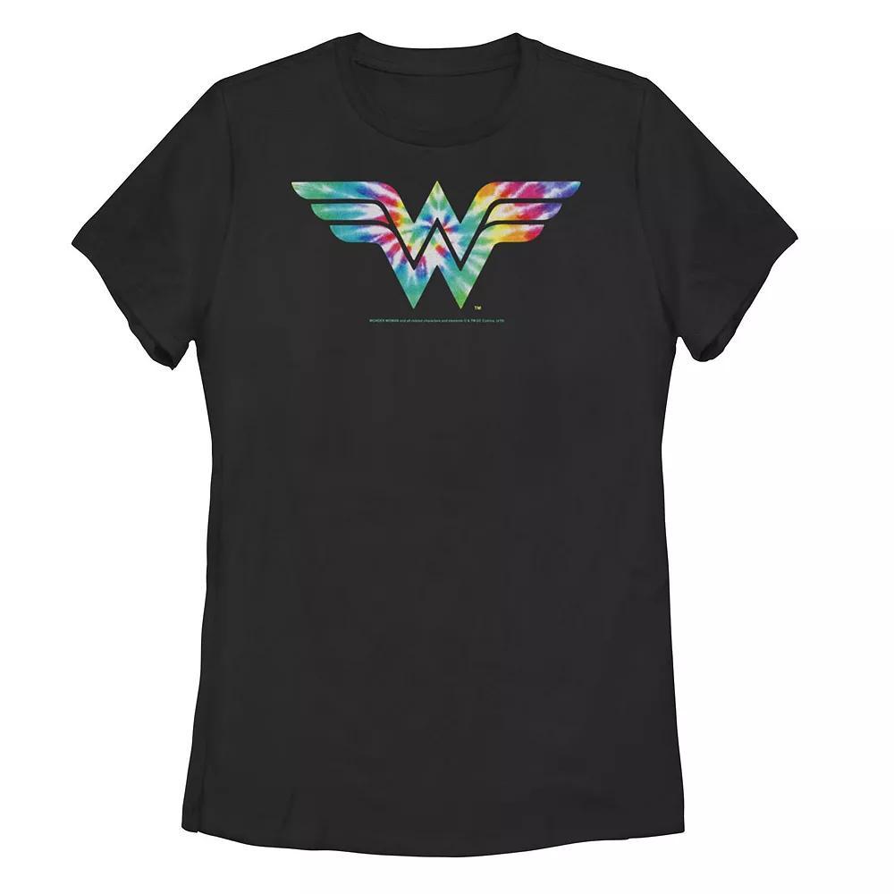 Juniors' DC Comics Wonder Woman Tie Dye Logo Graphic Tee, Girl's, Size: XXL, Black Product Image