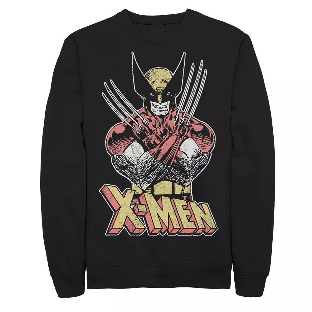Men's Marvel X-Men Wolverine Classic Comic Vintage Sweatshirt, Size: Large, Black Product Image