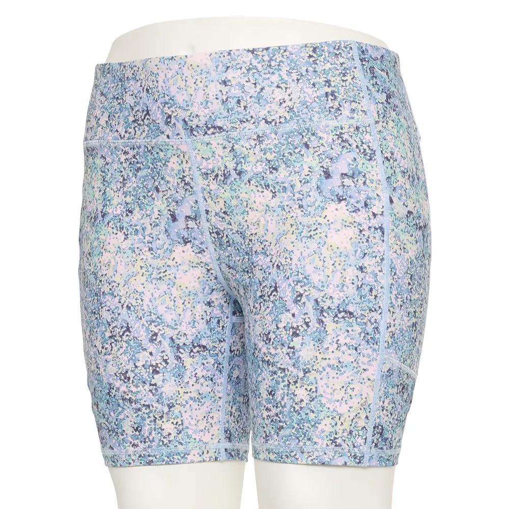 Plus Size Tek Gear® Adaptive Ultrastretch Bike Shorts, Women's, Size: 2XL, Blue Spots Product Image