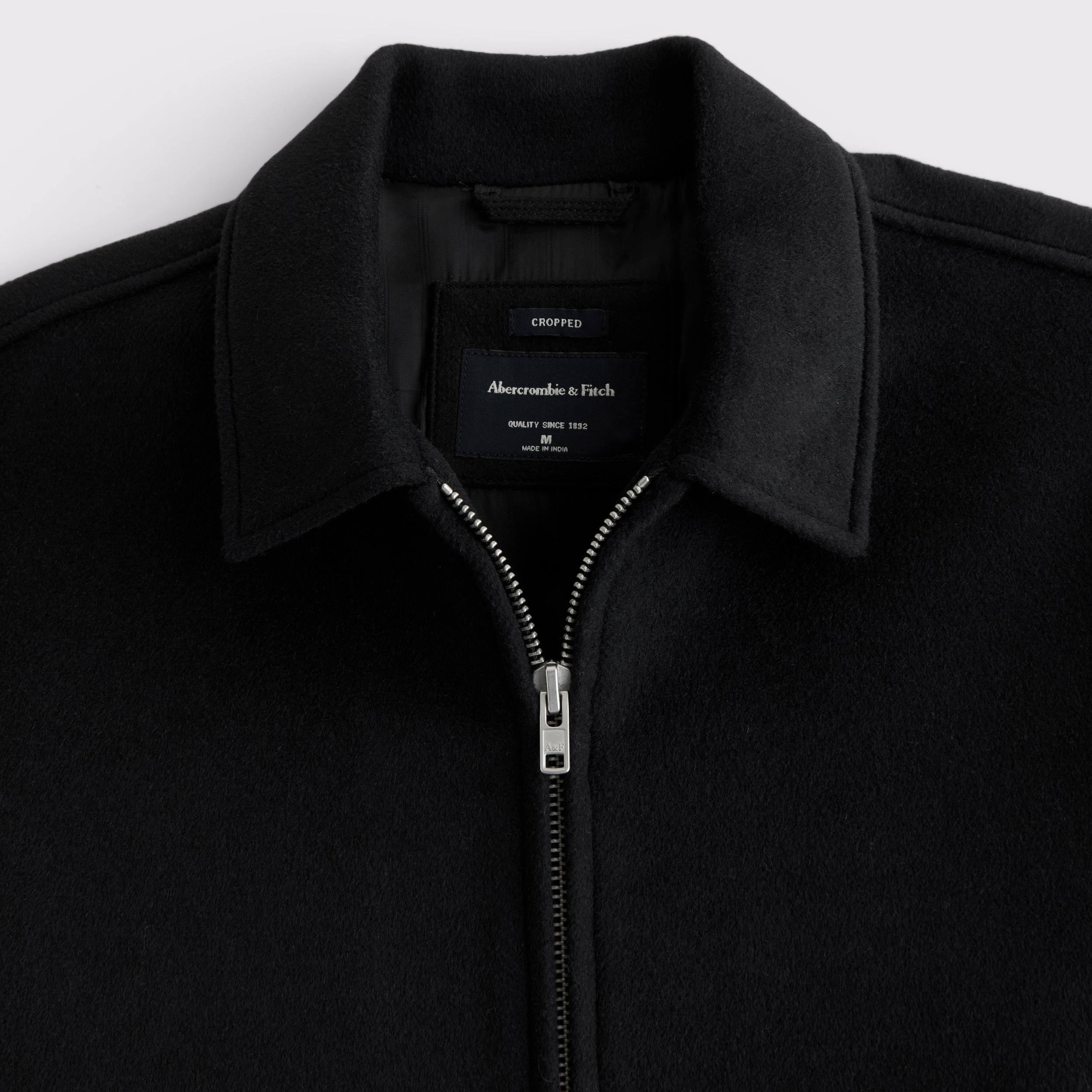 Cropped Wool-Blend Zip Jacket Product Image