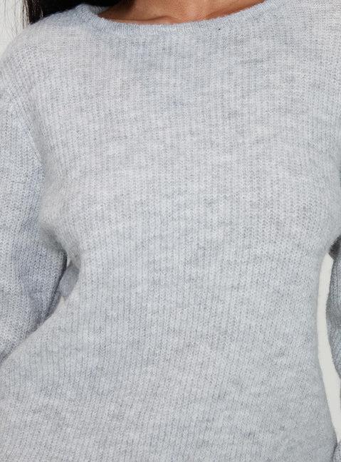 Abrams Rib Knit Crew Sweater Grey Marle Product Image